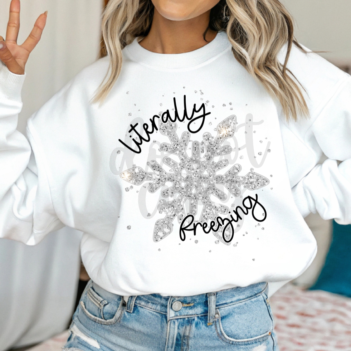 Literally Freezing Glitter Snowflake png