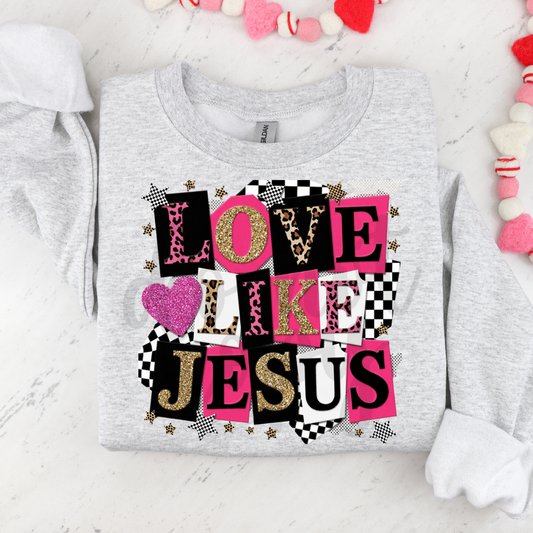 Love Like Jesus Pink Black png
