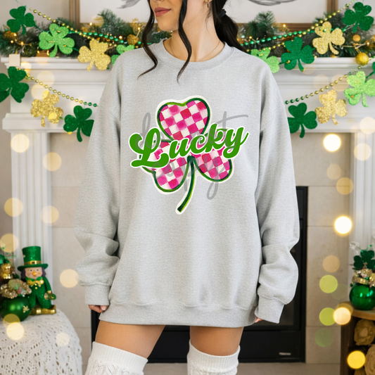 lucky pink checkered png