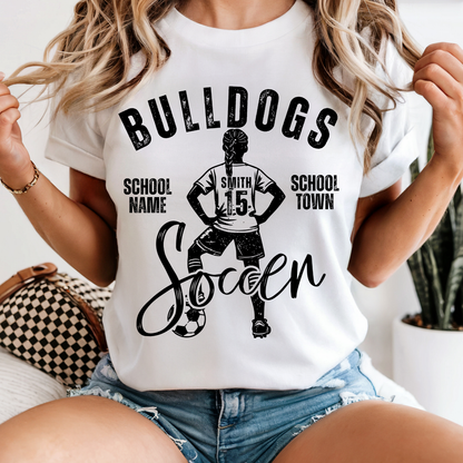 Vintage Soccer Team Editable Canva Template - includes boy & girl