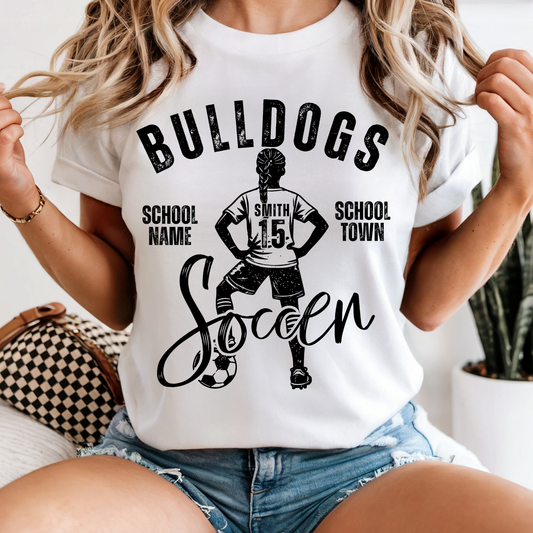 Vintage Soccer Team Editable Canva Template - includes boy & girl