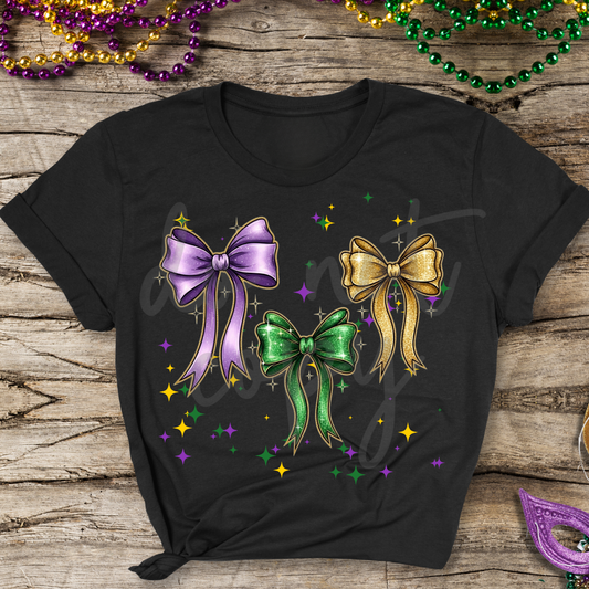 Mardi Gras Bows and Stars png