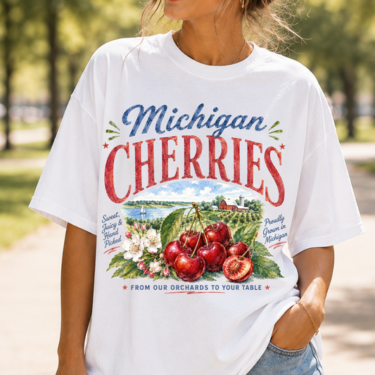 MICHIGAN CHERRIES WATERCOLOR PNG