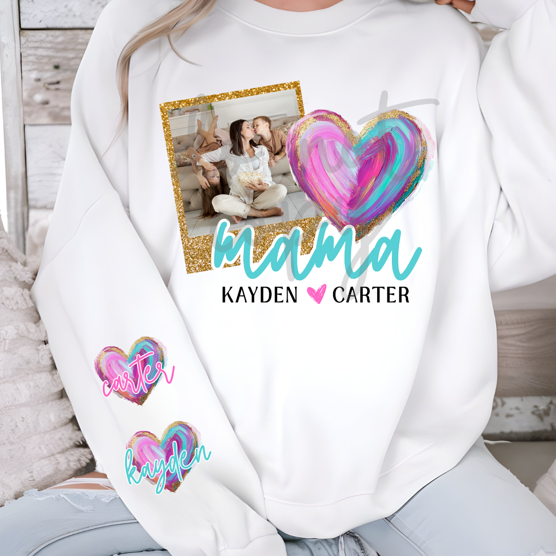 Painted Heart Gold Glitter Editable Canva Template