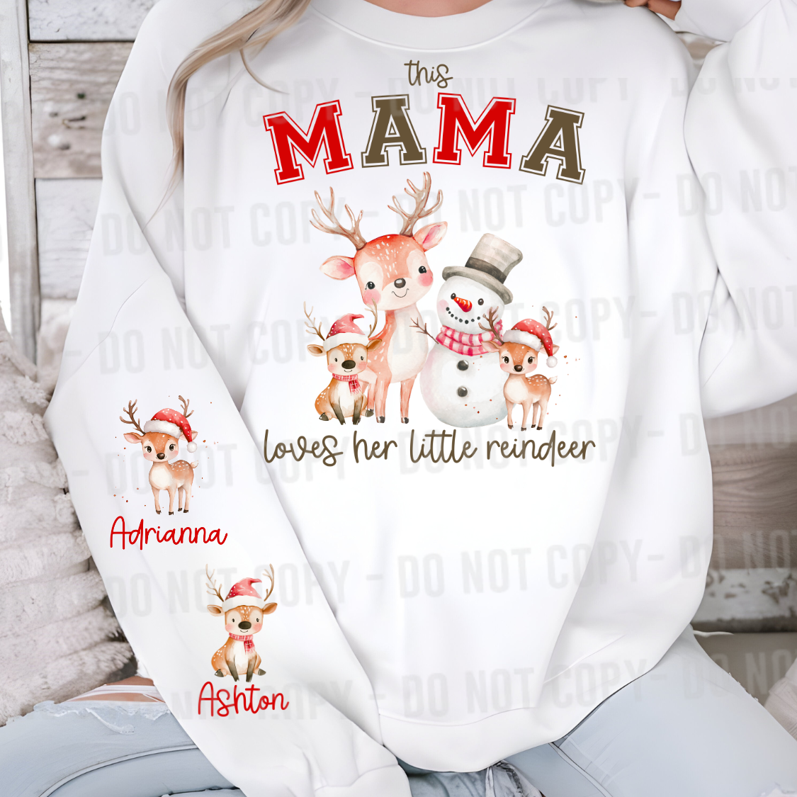 this mama loves her little reindeer editable canva template
