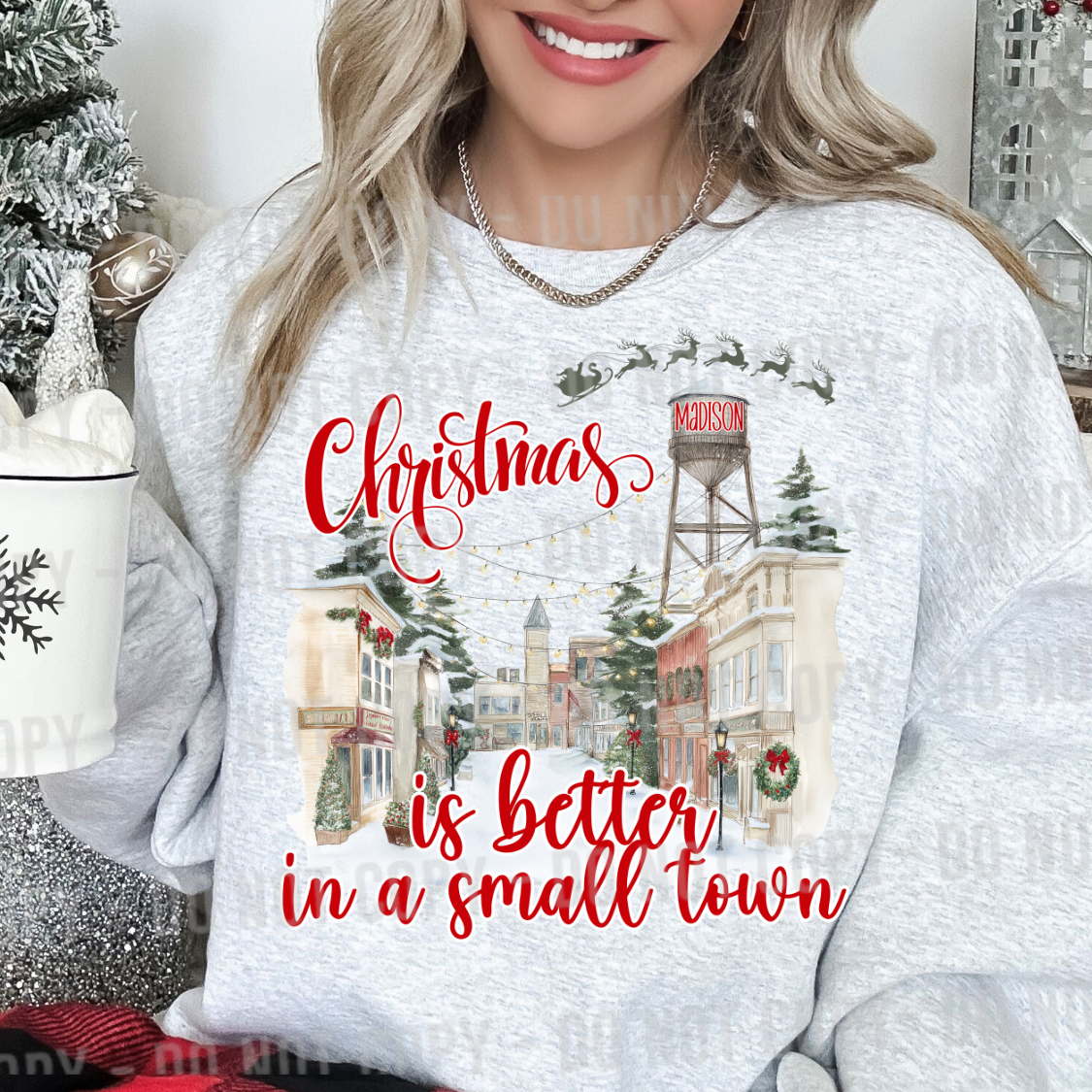 Christmas is better in a small town editable canva template