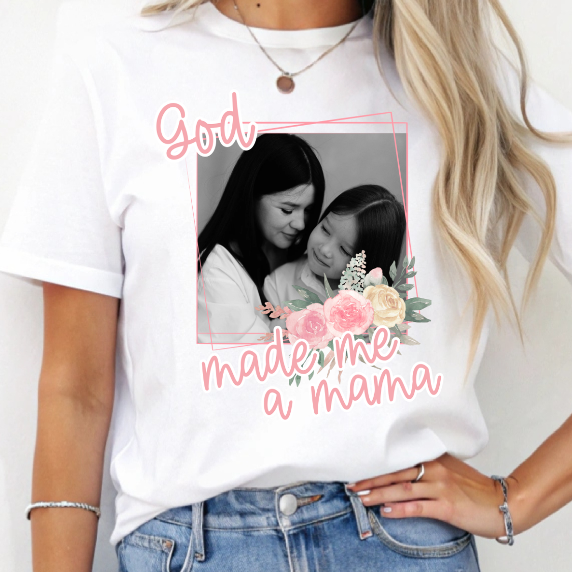 God made me a mama floral frames editable template (Mother's Day!)