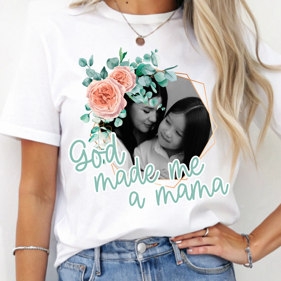 God made me a mama floral frames editable template (Mother's Day!)