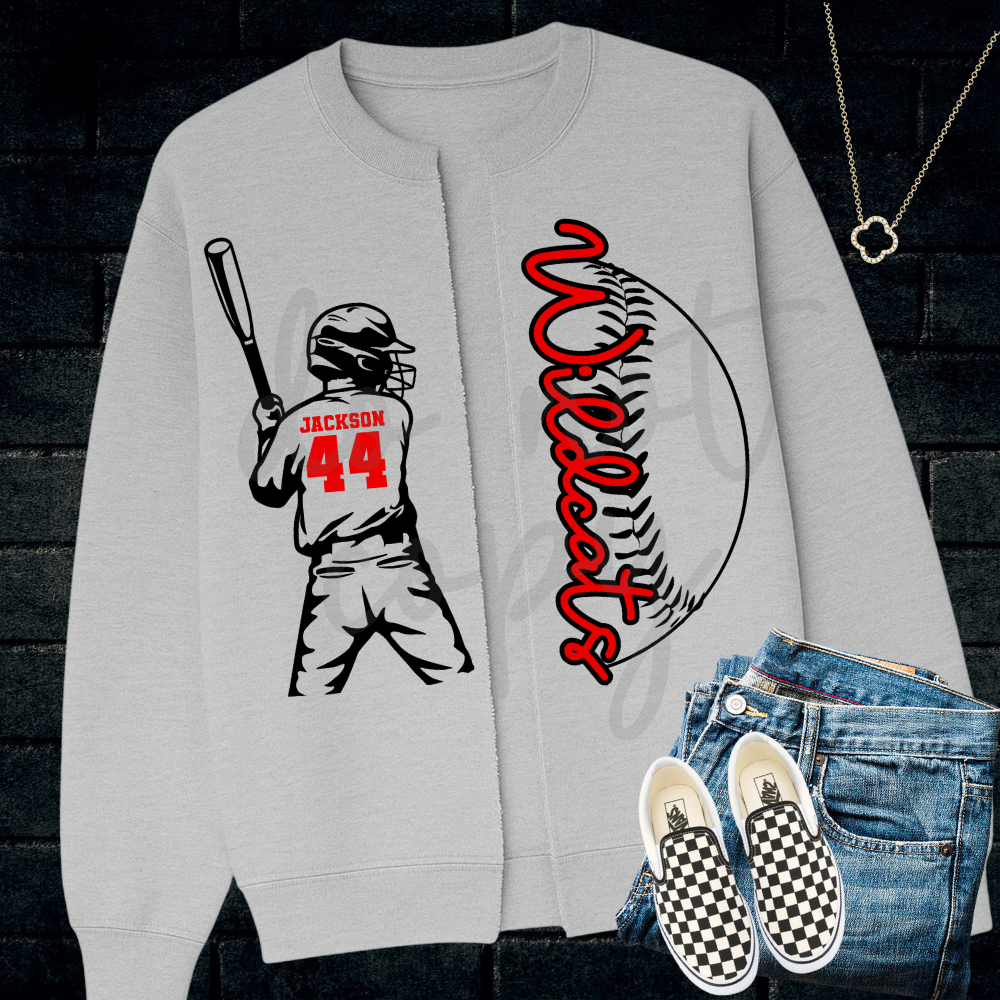 Baseball Split Sweatshirt Editable Canva Template