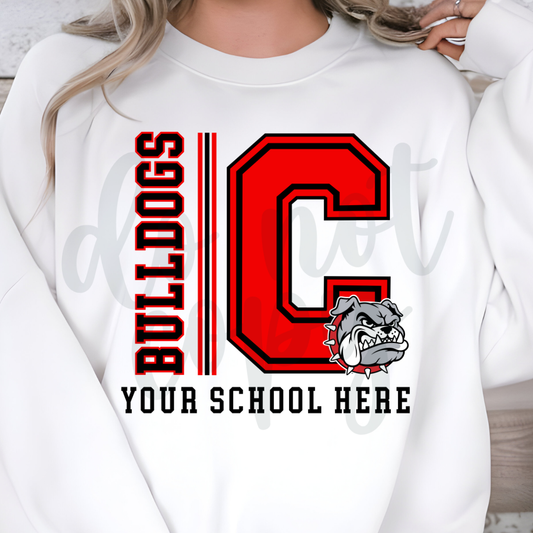 Vertical Stripes Initial Mascot Editable Canva Template