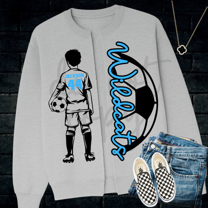 soccer BOY AND GIRL Split Sweatshirt Editable Template