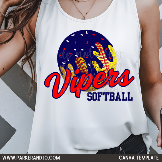 Softball Drip Team Name Canva Template