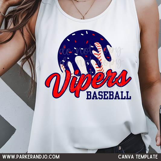 Baseball Drip Team Name Canva Template