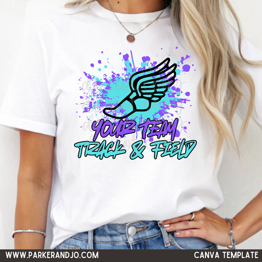 Track & Field Splatter Canva Template
