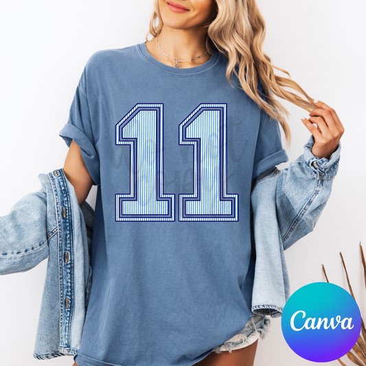 SEERSUCKER NUMBERS CANVA TEMPLATE