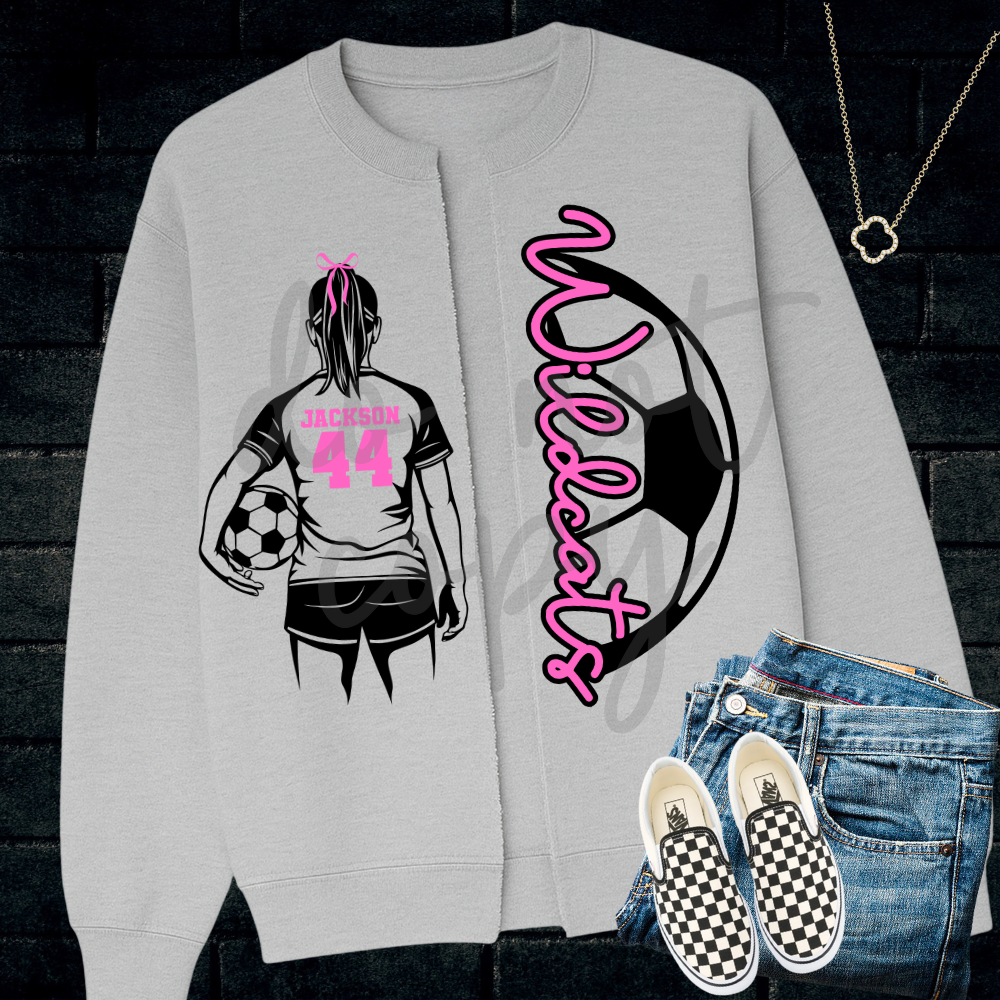 soccer BOY AND GIRL Split Sweatshirt Editable Template