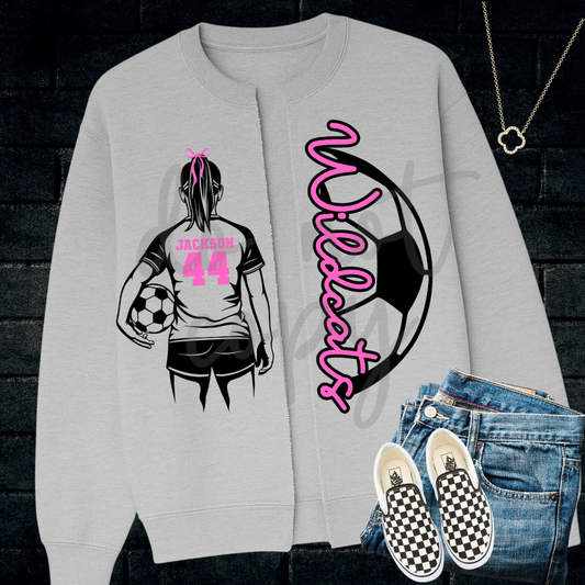 soccer BOY AND GIRL Split Sweatshirt Editable Template