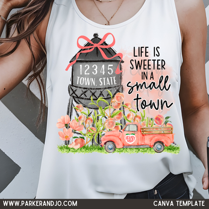 Small Town Peach Canva Template