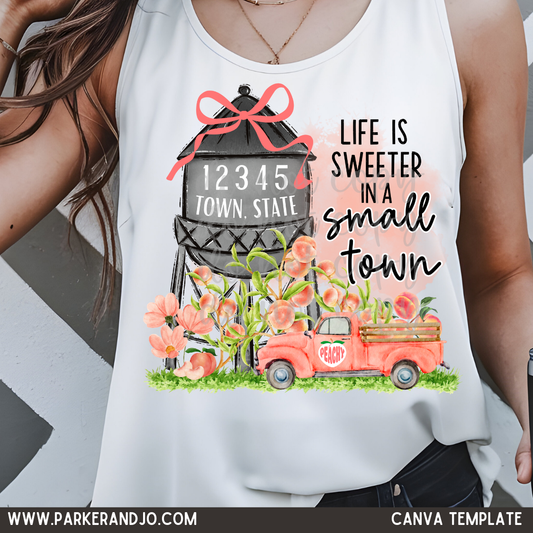 Small Town Peach Canva Template