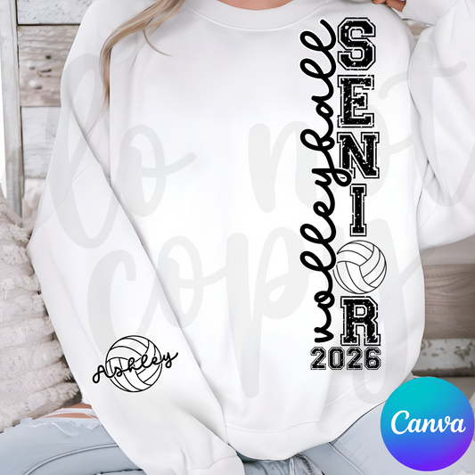 SENIOR VOLLEYBALL VERTICAL CANVA TEMPLATE
