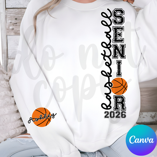 Senior Basketball Vertical Canva Template