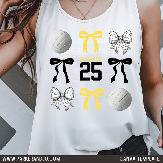 Volleyball and Bows Canva Template