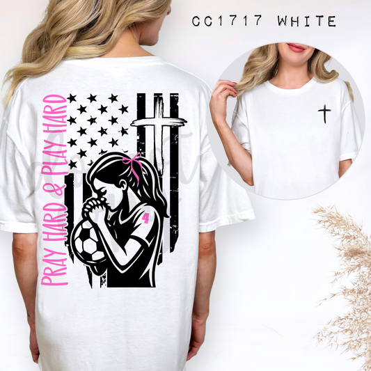 PRAY HARD AND PLAY HARD GIRLS SOCCER CANVA TEMPLATE