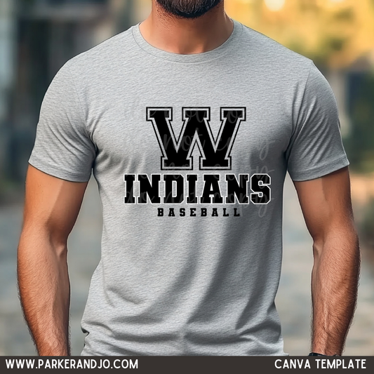 Varsity Letter Baseball Canva Template