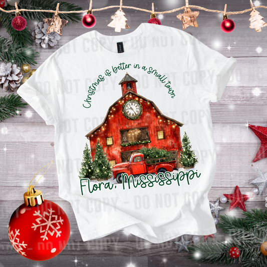 Red Barn Small Town Christmas Editable Canva Template