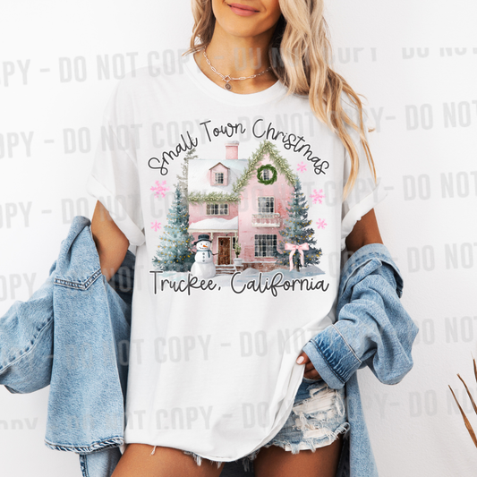Pink Small Town Christmas Editable Canva Template