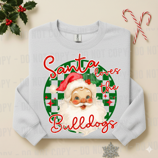 Checkered Santa loves the Mascot Editable Canva Template