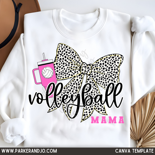 Volleyball Mama Canva Template