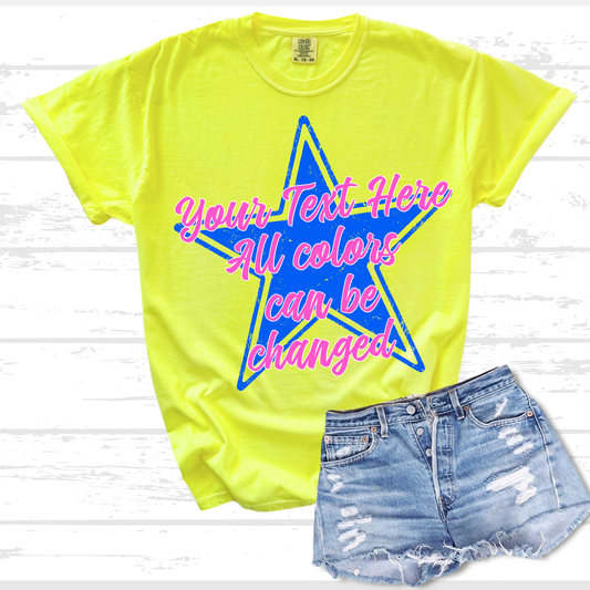 Distressed Star Text Editable Template