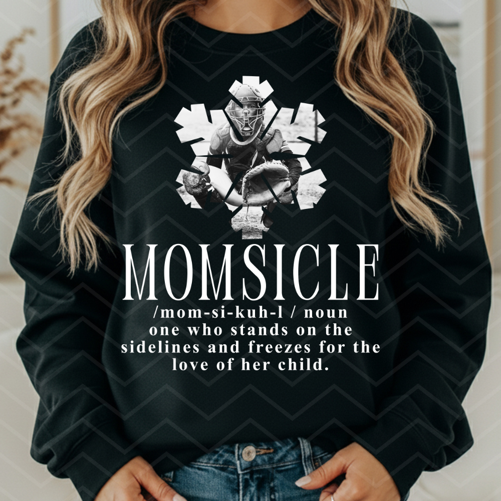 Momsicle Snowflake Photo Frame Editable Canva Template