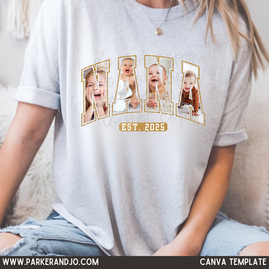 Nana Est. Custom Date Photo Canva Template