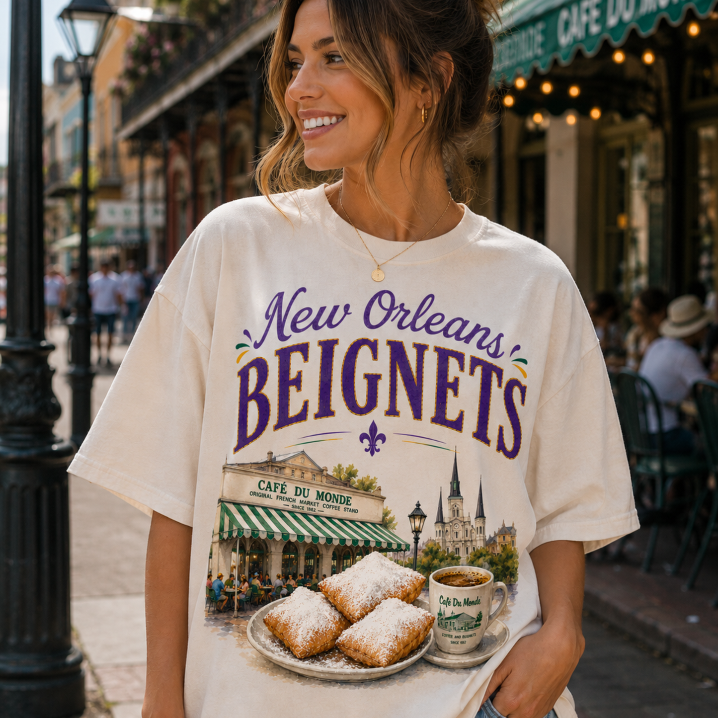NEW ORLEANS BEIGNETS WATERCOLOR PNG