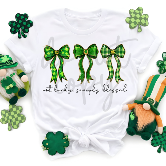 Not lucky simply blessed st. patricks day bows png