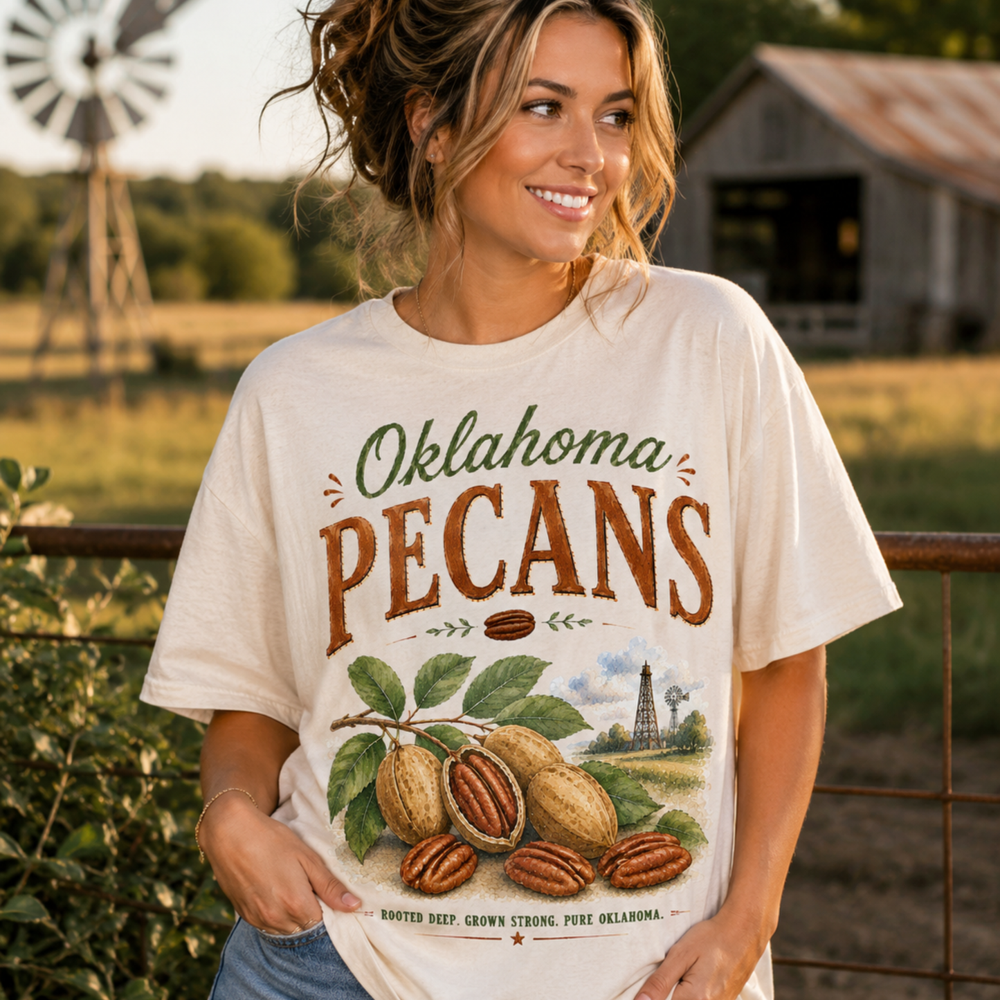 OKLAHOMA PECANS WATERCOLOR PNG