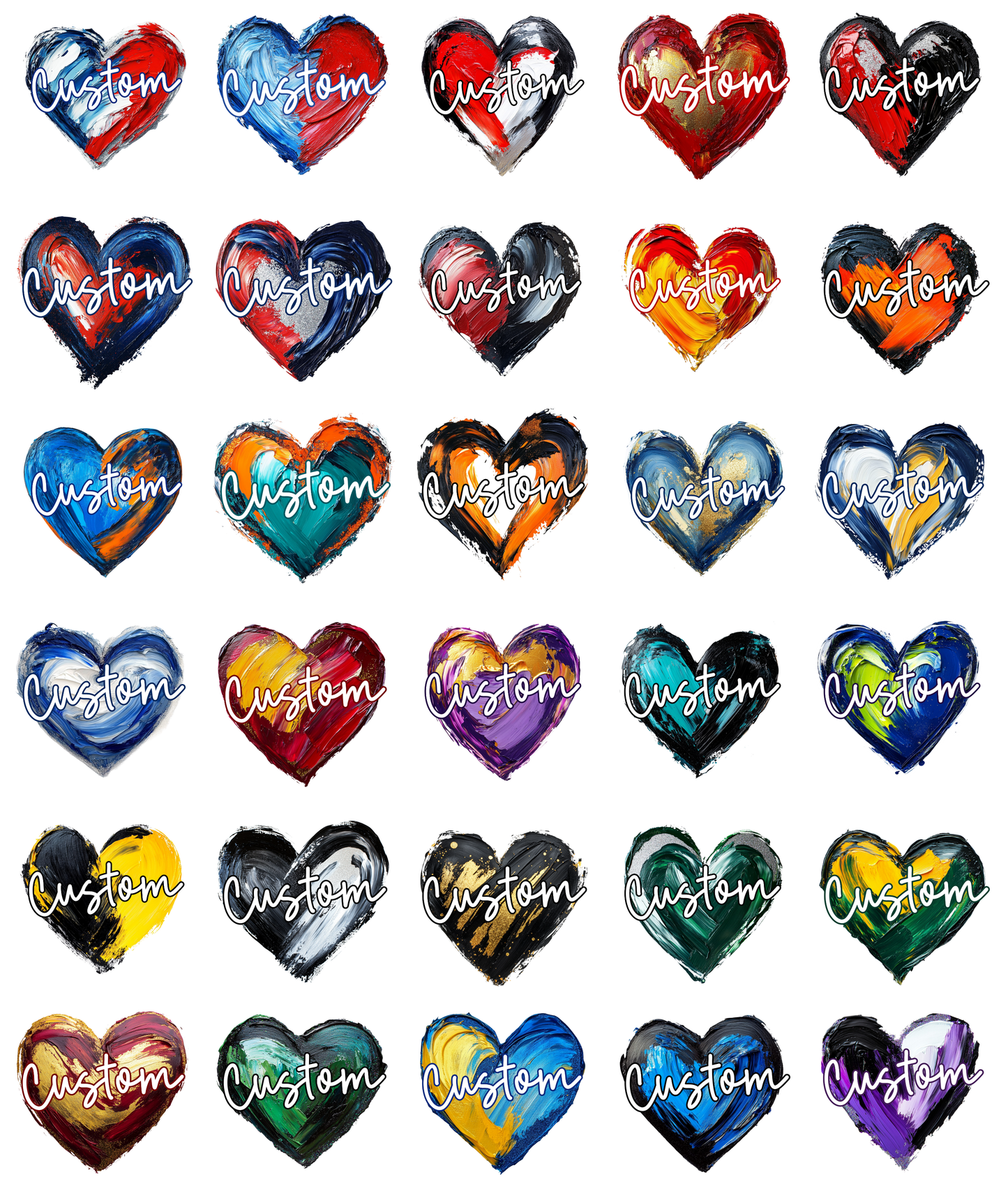 Painted Hearts Editable Canva Templates