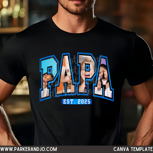 Papa Est. Date Photo Canva Template