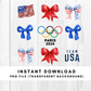 Paris 2024 Summer Olympics Trendy Coquette Bow PNG File