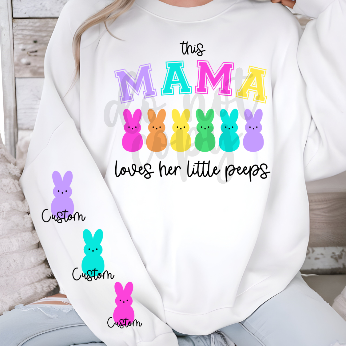 This mama loves her little peeps Easter editable canva template