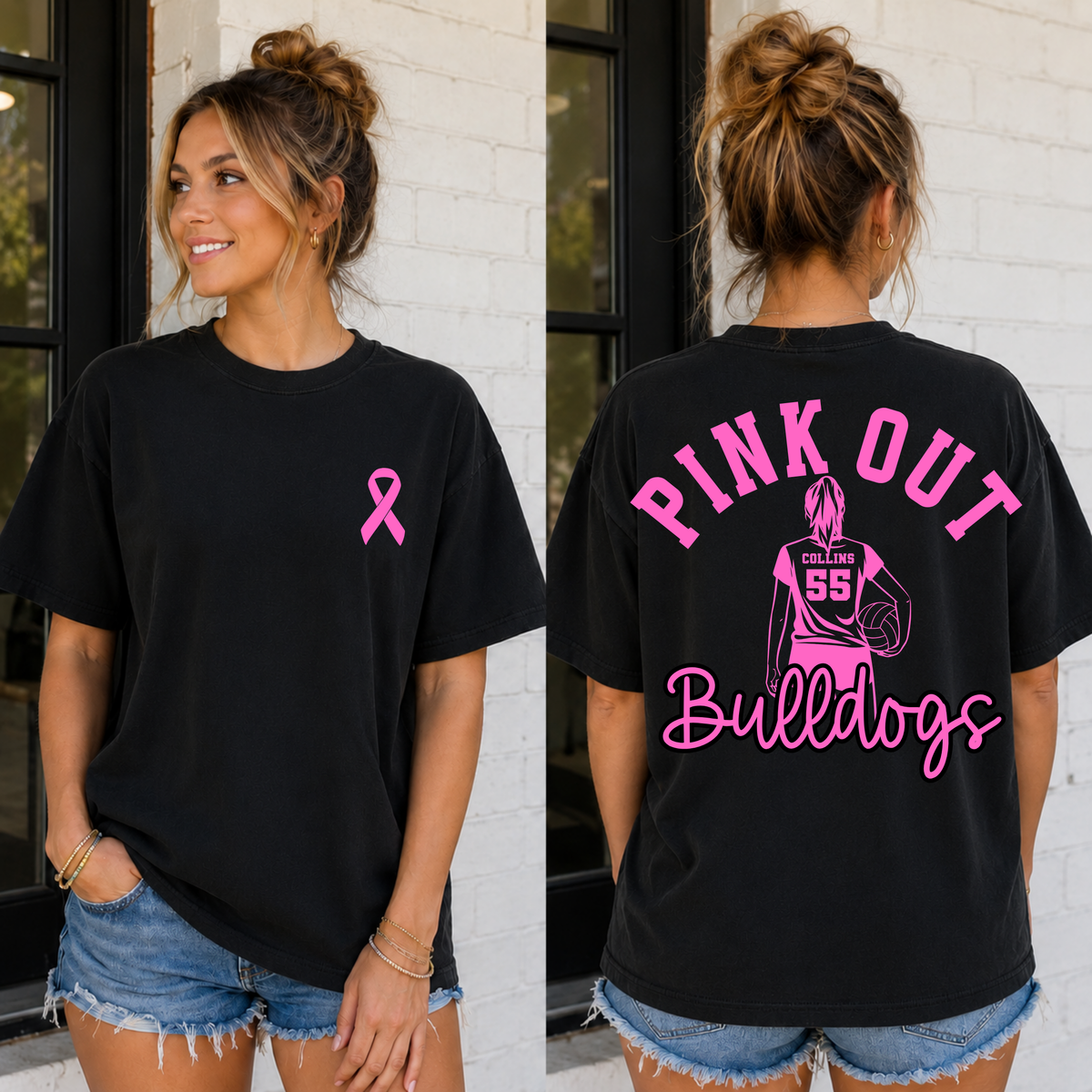 Pink Out Volleyball PLAYER EDITABLE TEMPLATE | *blank mockup included