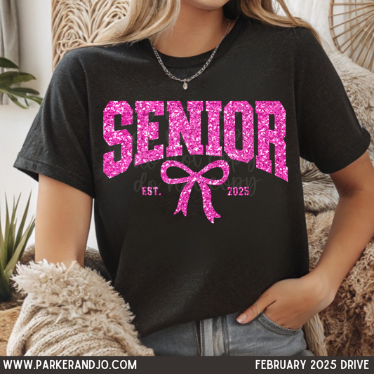 Senior Pink Faux Glitter 2025 png