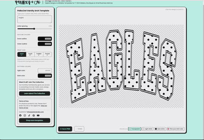 Polka Dot Varsity Arch Editable Template | Parker & Jo™ Template Studio
