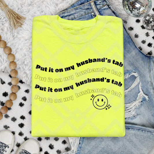 Curved Text Put it on my husband's tab editable canva template