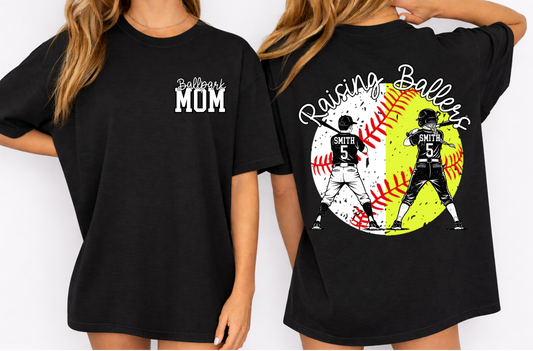 Raising Ballers Ballpark Mom Softball Baseball Editable Template