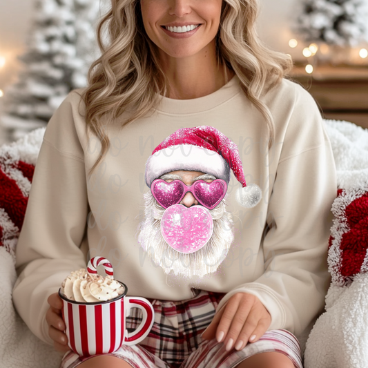 Santa Pink Sunglasses Bubble Gum PNG