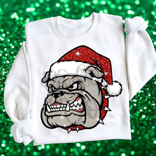 Bulldog Santa Mascot png