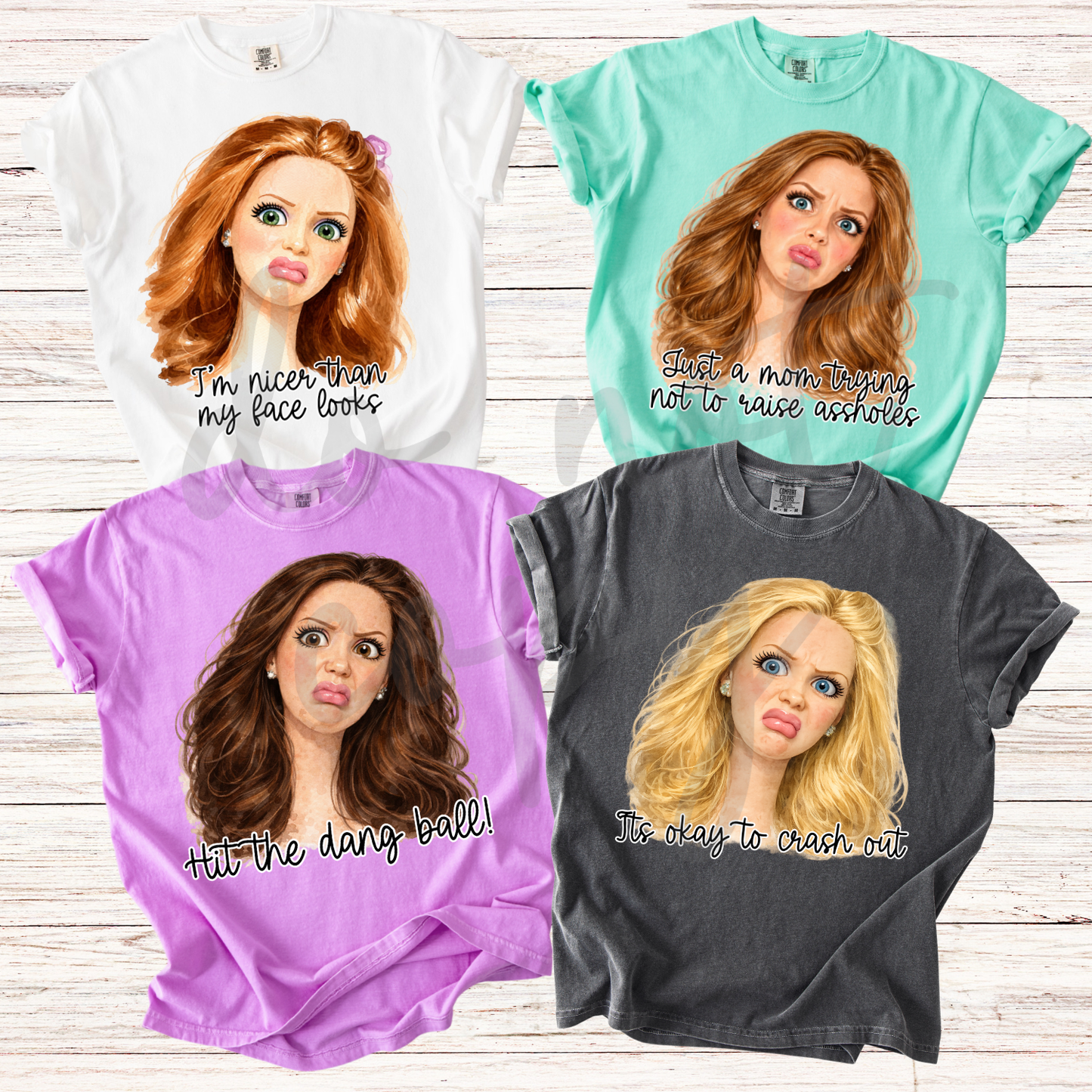 Funny Disgusted Doll Face Editable Canva Template